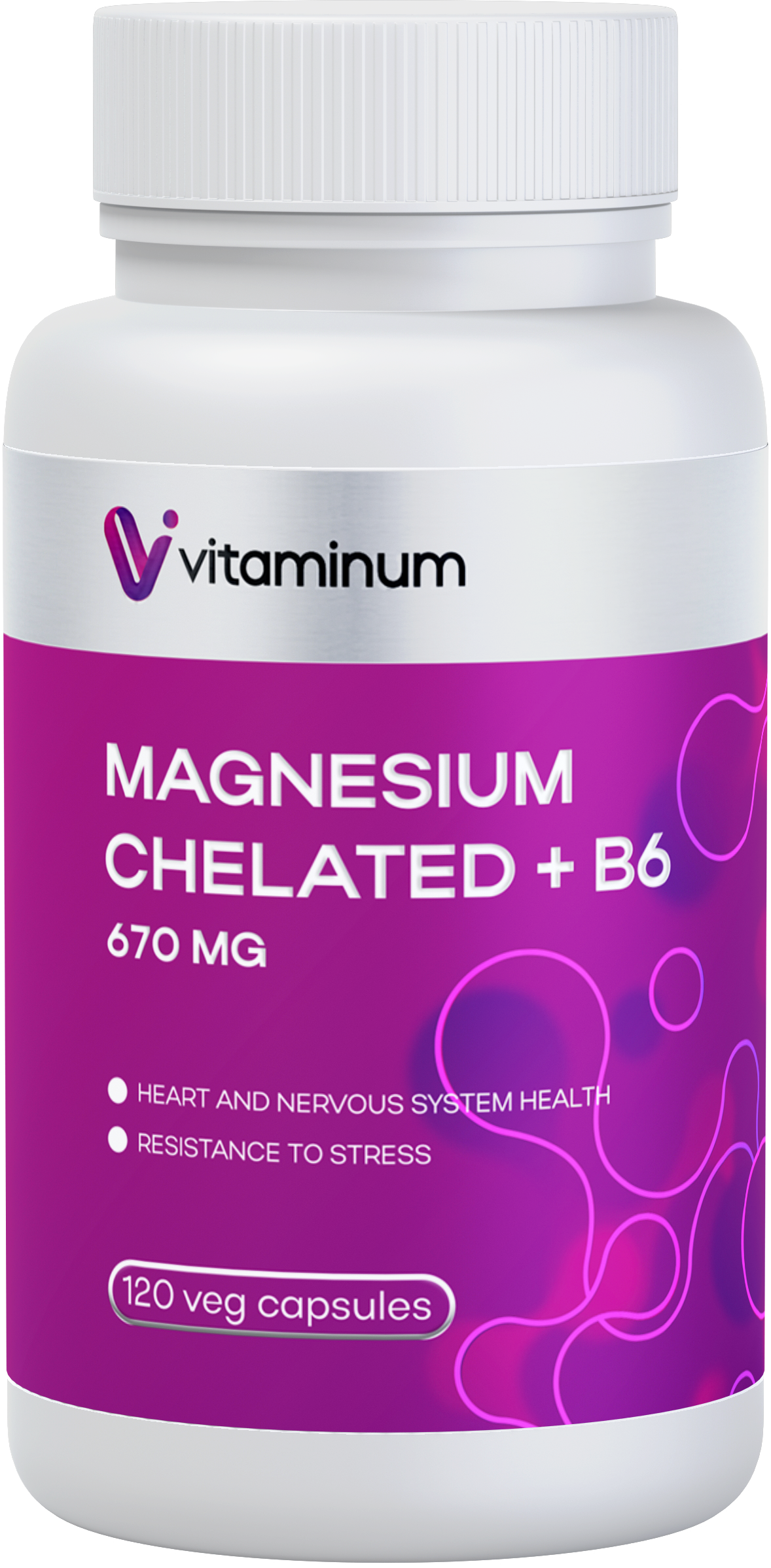  Vitaminum МАГНИЙ ХЕЛАТ + витамин В6 (670 MG) 120 капсул 800 мг  в Брянске